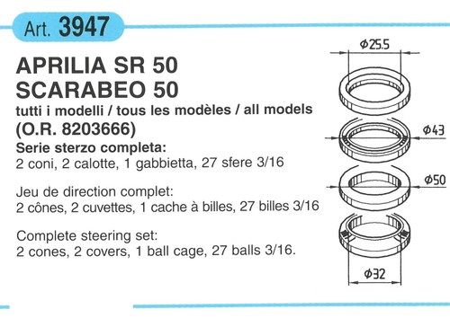 Serie sterzo buzzetti 3947 - serie,
