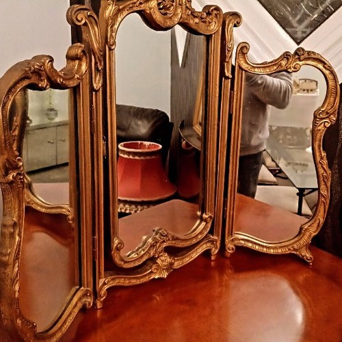 Trittico specchio legno - specchio, in