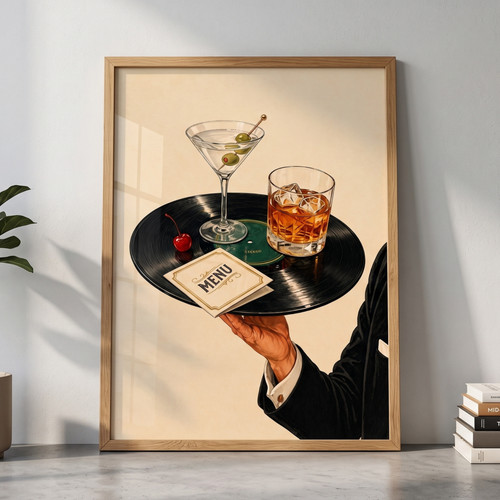 Poster vintage cocktail vinile - poster,