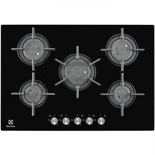 ELECTROLUX PVF750UON PIANO COTTURA A GAS 5 BRUCIATORI 75CM CRISTALLO NERO