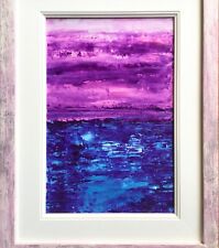 Quadro ” blu e viola “dipinto a olio su tela 20x30cm con cornice