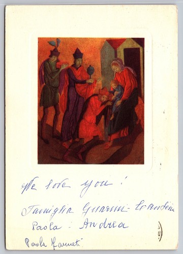 1960 italy christmas postcard - christmas,
