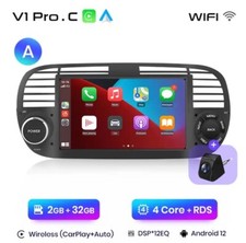 Autoradio Amdroid Fiat 500 2007-2015 2G+32GB CarPlay-AndroidAuto + Retrocamera.