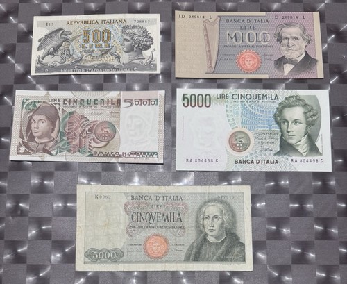 Lotto banconote lire - 5,