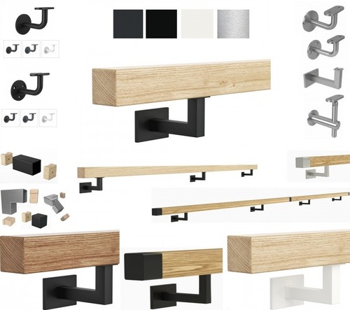 Corrimano legno muro - corrimano,