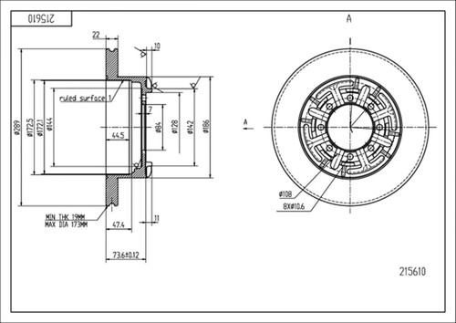 Disco freno anteriore hart 215 - freno,