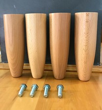 PIEDI GAMBE IN LEGNO FAGGIO NATURALE PER RETE LETTO