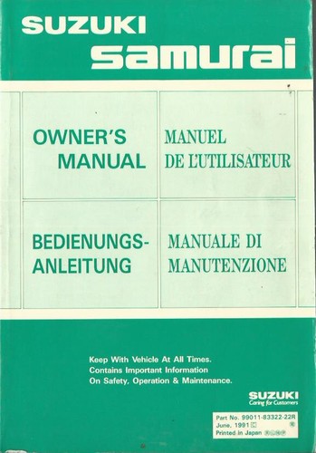 Suzuki samurai manuale - suzuki, di