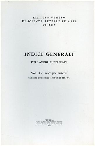 Indici generali dei lavori - ,