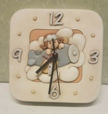 OROLOGIO PENDOLO BIMBO FINE PORCELLANA EGAN Artigianali DECORATI A MANO 21X21X4