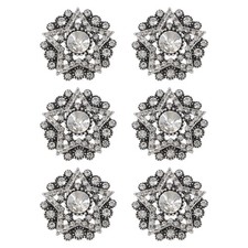 6 Pcs Bottoni In Metallo Con