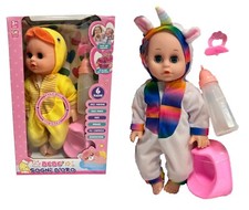 Bambola che Beve e fa Pipì Bambola cm 30 Parlante Vasino Biberon Pigiama Animali