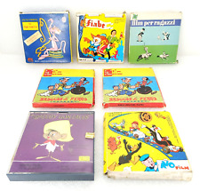 Lotto di 7 cartoon film 35mm per proiettori vintage pizze bobine projector