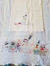 SET lenzuola e federa culla vintage Sesame Street ricamate punto croce 