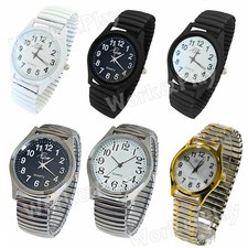 Orologio cinturino elastico da polso uomo donna metallo nero bianco argento oro
