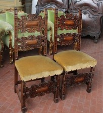 Coppia di antiche sedie troni