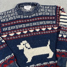 Maglione Thom Browne Hector taglia 4, XL lana mohair Fair Isle maglia cane Irlanda
