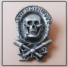 Distintivo STURMTRUPP - WW2 Germania Storm Trooper Skull Spilla - 1 1/2" Gun Metal Steel