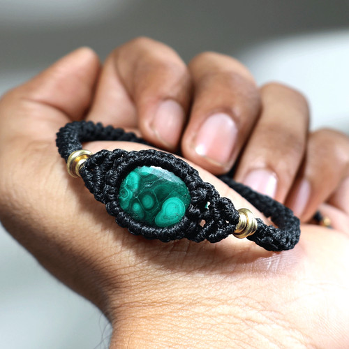 Bracciale malachite con - in,