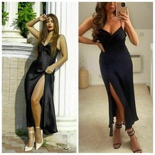 ZARA ABITO LUNGO NERO LINGERIE