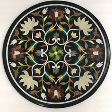 Piano Tavolo Nero In Marmo 24"