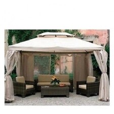 GAZEBO SAHARA 3X4 MT IN ALLUMINIO PALO 80MM TELI E ZANZARIERE LATERALI DA GIARDI