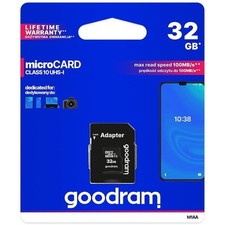 Scheda Memoria Goodram Micro SdHc  32Gb Classe 10 UHS-I Con Adattatore Sd