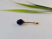 Collana ambra blu placcata oro