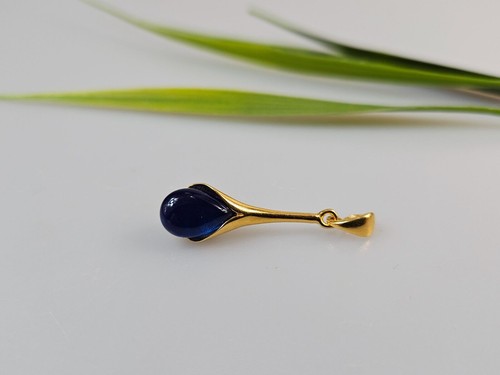 Collana ambra blu placcata - , oro