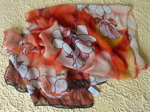 Foulard soie signé laura - foulard,