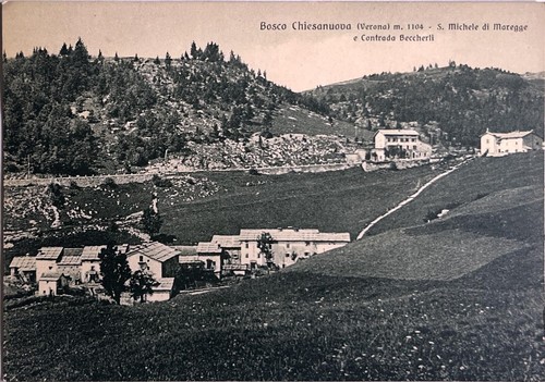 Cartolina antica bosco chiesa - cartolina,