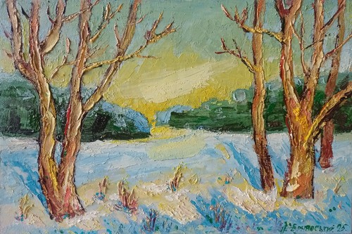 Dipinto impasto invernale - dipinto,