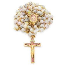 Rosario vetro variegato - , bianco