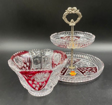 Centrotavola Alzatine con vaso soprammobile porta frutta cristallo Anna Hutte