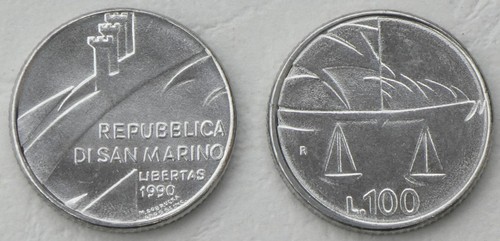 San marino 100 lire - san, moneta