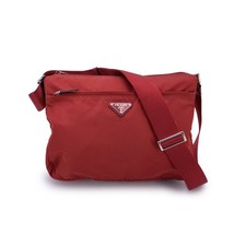 Autentica borsa a tracolla Prada rossa nylon tessuto messenger