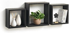 6RAN789BC - Mensole a cubo, in MDF, 11,8 x 30 x 30 cm, pannello MDF, nero, 3 tag