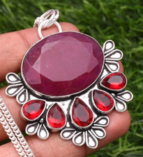 Ciondolo rubino argento