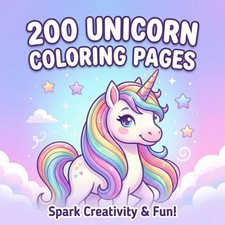 200 Unicorn Coloring Pages