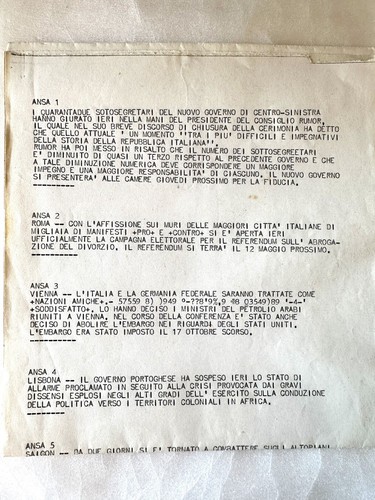 Foglio telescrivente - foglio,