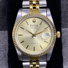 RARO OROLOGIO BULOVA Super Seville Calendario Automatico Bicolore Vintage...