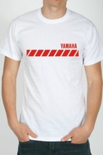 T-shirt Yamaha logo cross enduro bike garage tt xt yz Maglia Cotone 100% BIANCO