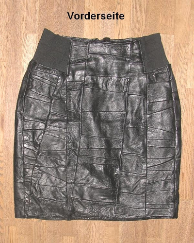 Gonna pelle nera mini - in,