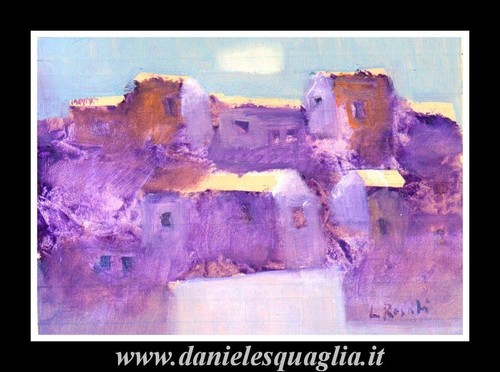 Paesaggio con case borgo - paesaggio,