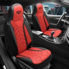 2 coprisedili in pelle adatti per Alfa Romeo Giulia (nero-rosso) Pilot APOL502