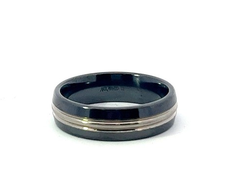 Anello titanio nero - nero, uomo