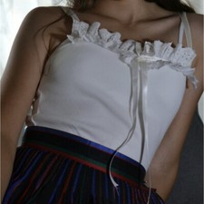 TOP COTONE CON MERLETTO Tg. S/XS DONNA / RAGAZZA