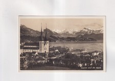 F4582) Cartolina, LUCERNA - Chiesa con le Alpi - vecchia CARTOLINA FOTOGRAFICA