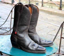 Stivali pelle texano biker camperos moto vintage numero 43 Levi's