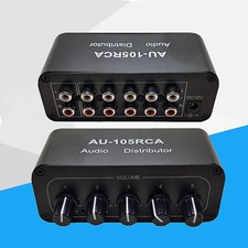 1x Box HiFi Stereo RCA Audio Splitter/Selettore Mini 1-IN-5-OUT Audio SwitchNO